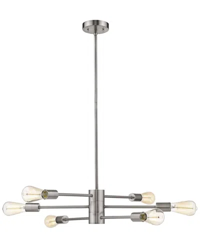 EGLO EGLO WILLSBORO 6 LIGHT OPEN BULB CHANDELIER WITH POLISHED NICKEL FINISH & SEMI-ADJUSTABLE ARMS
