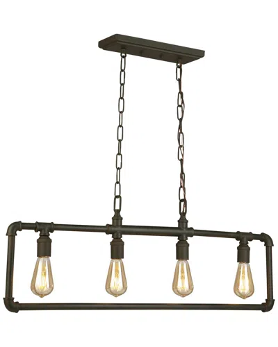 EGLO EGLO WYMER 4 LIGHT OPEN FRAME, OPEN BULB LINEAR PENDANT WITH MATTE BRONZE FINISH