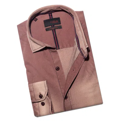 EIGHT X MEN'S DENIM STRETCH BUTTON DOWN SHIRT - BRICK RED