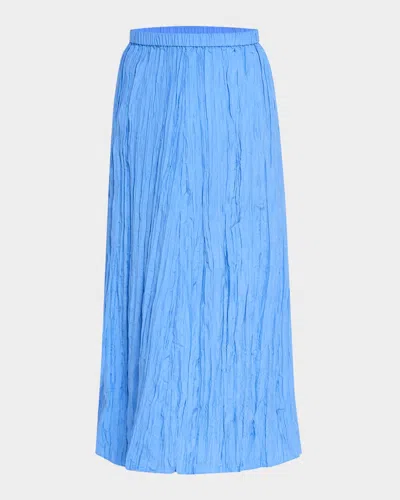 EILEEN FISHER A-LINE CRINKLED SILK MAXI SKIRT