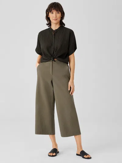 EILEEN FISHER COTTON HEMP STRETCH WIDE-LEG PANT