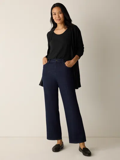 EILEEN FISHER COTTON STRETCH DENIM STRAIGHT JEAN