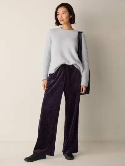 EILEEN FISHER COZY VELOUR KNIT WIDE-LEG PANT