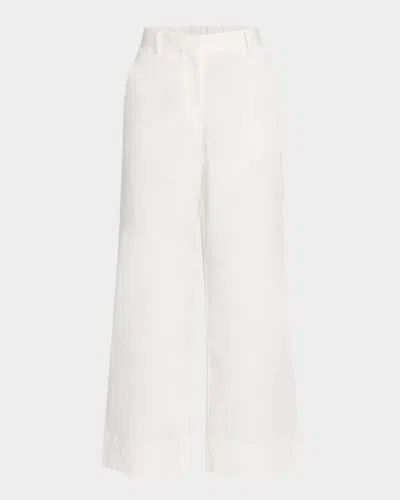 EILEEN FISHER CROPPED ORGANIC COTTON TWILL TROUSERS