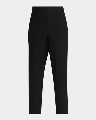 EILEEN FISHER CROPPED WASHABLE STRETCH CREPE PANTS