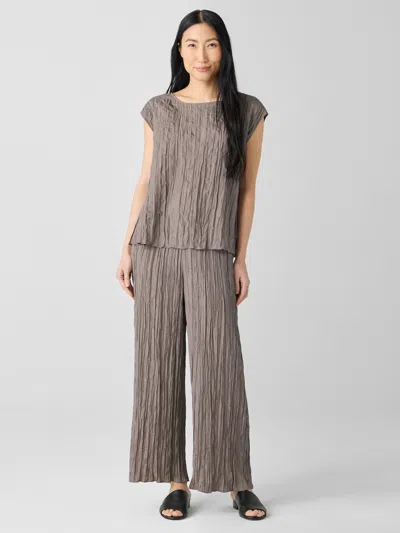 EILEEN FISHER CRUSHED SILK WIDE-LEG PANT