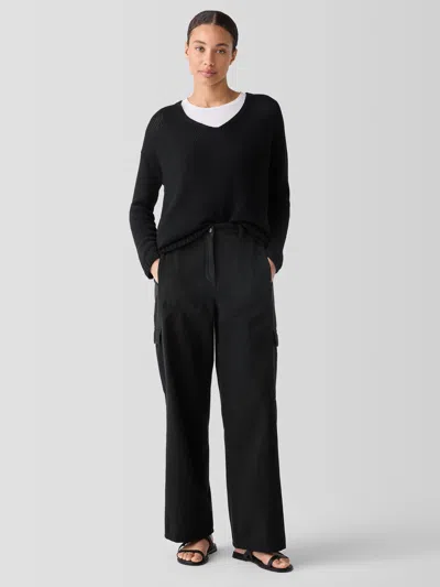 EILEEN FISHER GARMENT-DYED UTILITY ORGANIC COTTON CARGO PANT