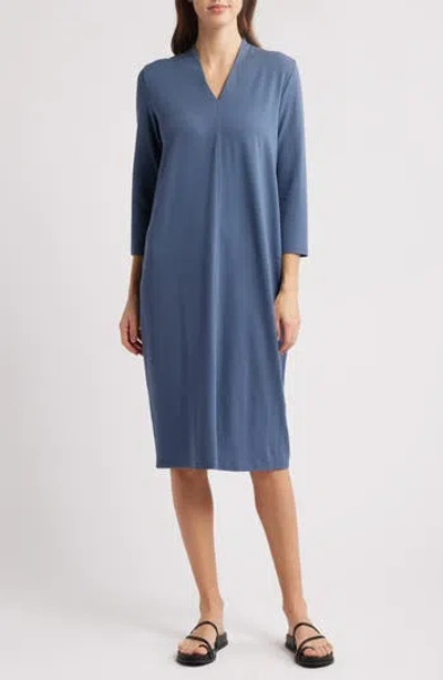 EILEEN FISHER EILEEN FISHER JERSEY SHEATH MIDI DRESS