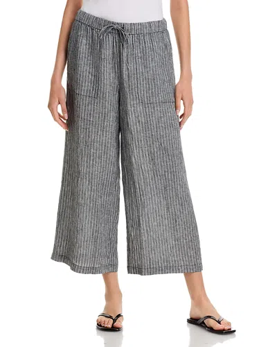 EILEEN FISHER LINEN CROPPED WIDE LEG PANTS