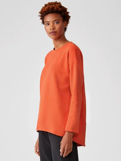 EILEEN FISHER ORGANIC COTTON KNIT TWILL TOP