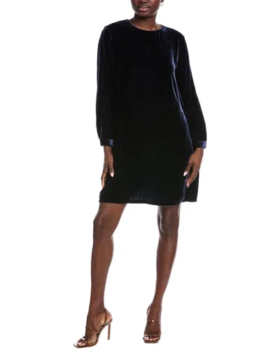 EILEEN FISHER EILEEN FISHER PETITE VELVET SILK-BLEND SHIFT DRESS