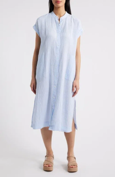 EILEEN FISHER EILEEN FISHER SHORT SLEEVE ORGANIC LINEN SHIFT DRESS