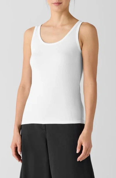 EILEEN FISHER EILEEN FISHER SLIM FIT SCOOP NECK STRETCH COTTON TANK