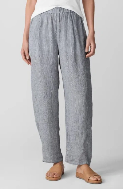 EILEEN FISHER EILEEN FISHER STRIPE ORGANIC LINEN LANTERN PANTS