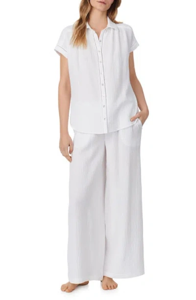 EILEEN WEST EILEEN WEST COTTON GAUZE WIDE LEG PAJAMAS