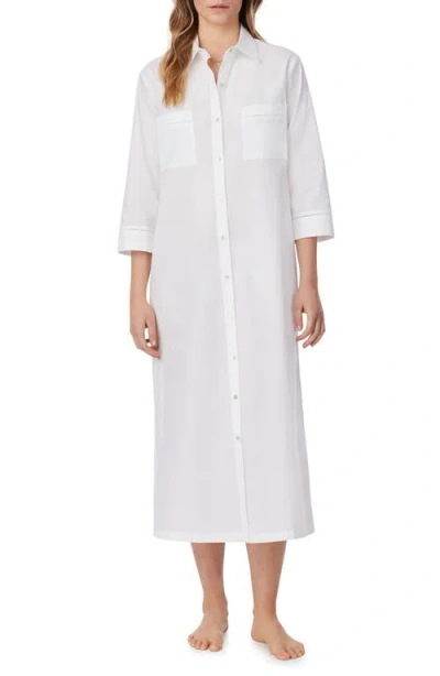 EILEEN WEST EILEEN WEST COTTON LAWN LONG SLEEP SHIRTDRESS