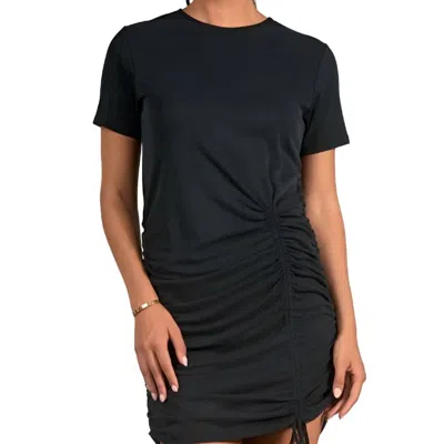 ELAN CINCHED MINI DRESS IN BLACK