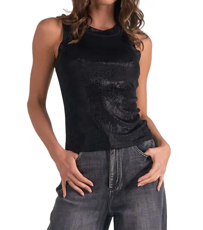 ELAN GLITTER TANK TOP IN BLACK