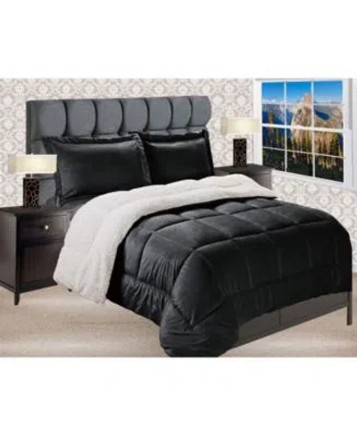 ELEGANT COMFORT ELEGANT COMFORT MICROMINK SHERPA REVERSIBLE DOWN ALTERNATIVE MICROSUEDE COMFORTER SETS