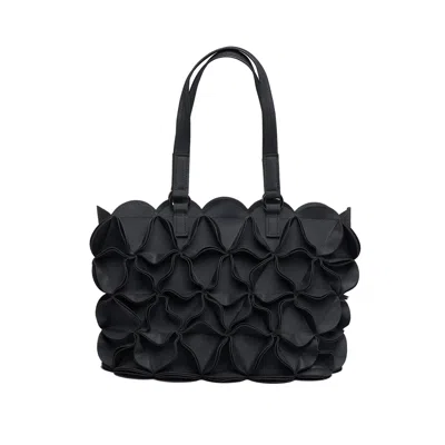 ELEMOOD_JAPAN WOMEN'S BLOSSOM RECTANGLE TOTE BAG - BLACK