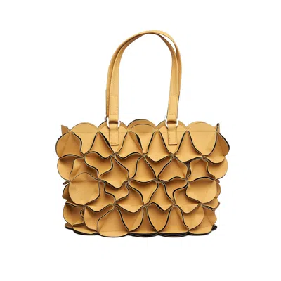 ELEMOOD_JAPAN WOMEN'S YELLOW BLOSSOM RECTANGLE TOTE BAG - MUSTARD