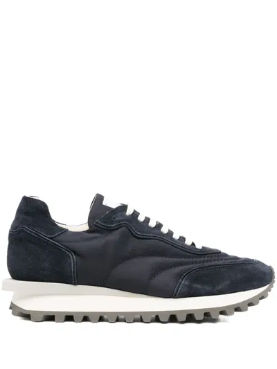 ELEVENTY LEATHER LACE-UP TRAINERS