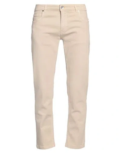 ELEVENTY ELEVENTY MAN PANTS SAND SIZE 33 COTTON, ELASTANE