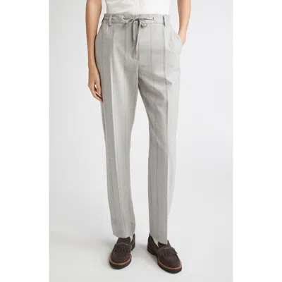 ELEVENTY ELEVENTY STRIPE STRETCH WOOL FLANNEL NARROW LEG PANTS