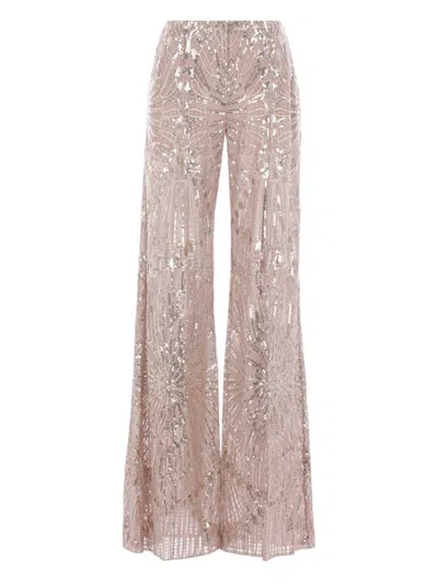 ELIE SAAB EMBROIDERED FLARED TROUSERS