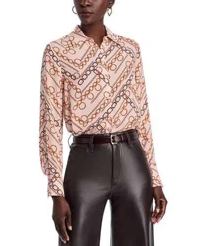 ELIE TAHARI THE HAVEN GILDED CHAIN PRINT SHIRT