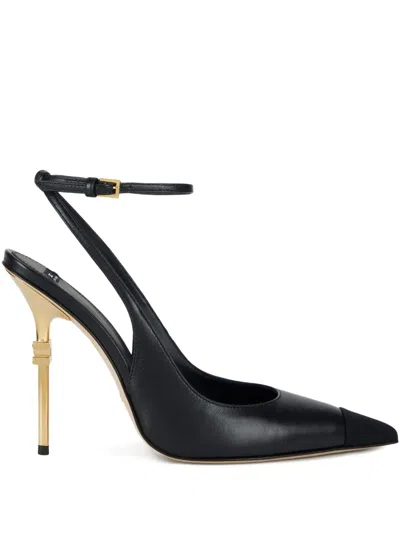 ELISABETTA FRANCHI 105MM FALCON SLINGBACK GOLD-HEEL PUMPS