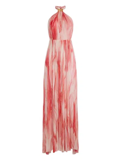 ELISABETTA FRANCHI ABSTRACT-PRINT MAXI DRESS