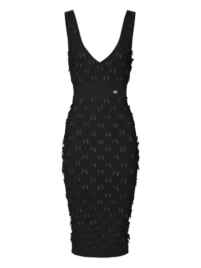 ELISABETTA FRANCHI BOW-DETAILING MIDI DRESS