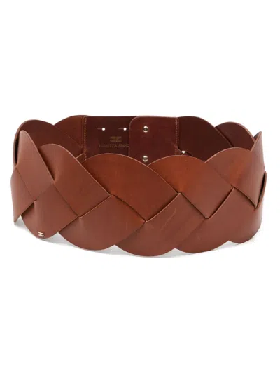 ELISABETTA FRANCHI BRAIDED LEATHER BELT