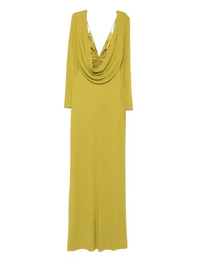 ELISABETTA FRANCHI COWL-NECK LONG DRESS