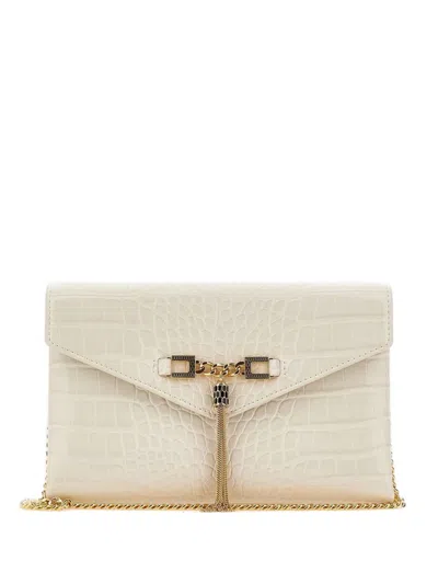 ELISABETTA FRANCHI CROC-EMBOSSED CHAIN CLUTCH
