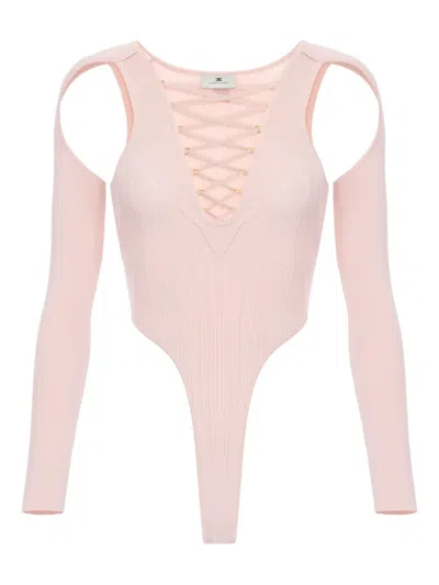 ELISABETTA FRANCHI CROSSOVER LACES TOP