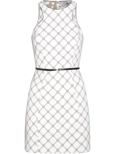 ELISABETTA FRANCHI DIAMOND-PRINT CREPE MINI DRESS
