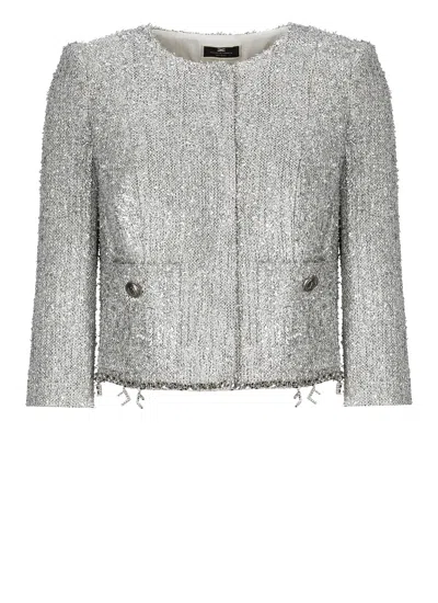 ELISABETTA FRANCHI ELEGANT SILVER JACKET