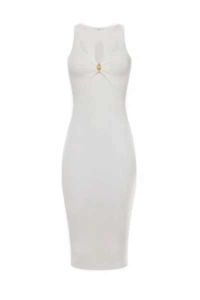 ELISABETTA FRANCHI ELISABETTA FRANCHI FITTED MIDI DRESS WITH CUT-OUT DETAILS