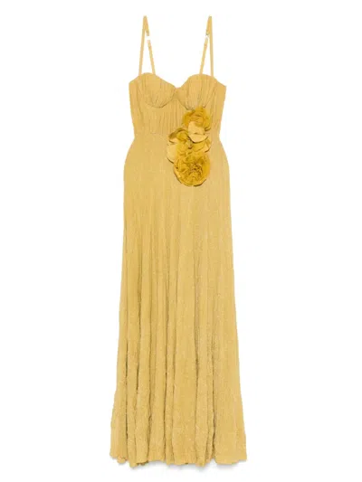 ELISABETTA FRANCHI FLORAL-APPLIQUÉ GOWN