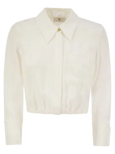 ELISABETTA FRANCHI ELISABETTA FRANCHI GEORGETTE CROPPED BLOUSE