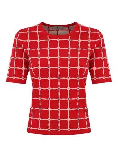 ELISABETTA FRANCHI SUÉTER CUELLO REDONDO - ROJO