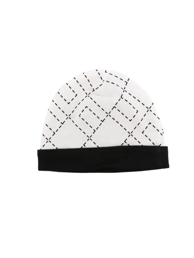 ELISABETTA FRANCHI LA MIA BAMBINA DIAMOND-PATTERNED COTTON BEANIE