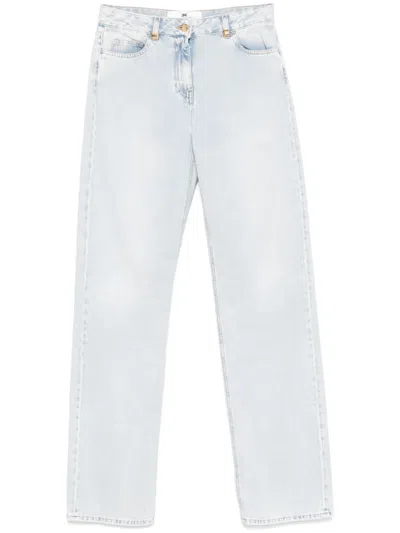 ELISABETTA FRANCHI LOGO-DETAILED WIDE JEANS