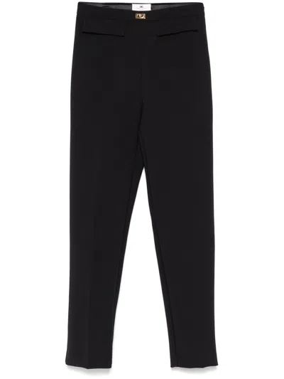ELISABETTA FRANCHI LOGO-PLAQUE SLIM-FIT TROUSERS