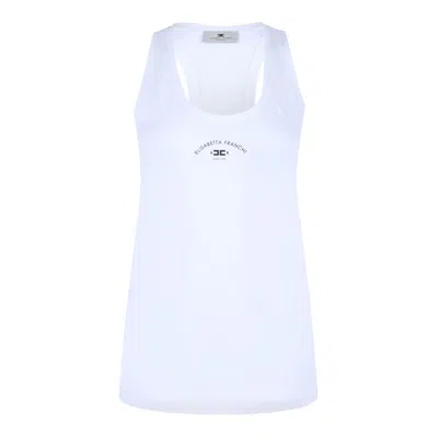 ELISABETTA FRANCHI ELISABETTA FRANCHI LOGO PRINTED JERSEY TANK TOP