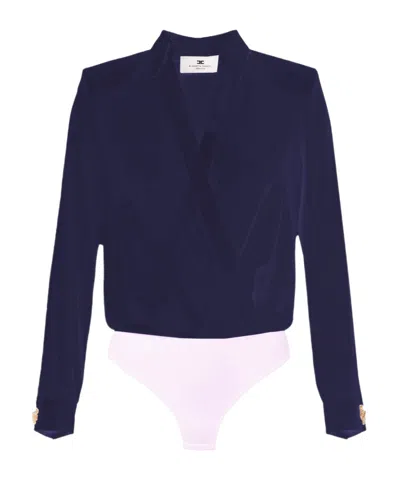 ELISABETTA FRANCHI ELISABETTA FRANCHI CUFFLINK BODYSUIT-STYLE BLOUSE