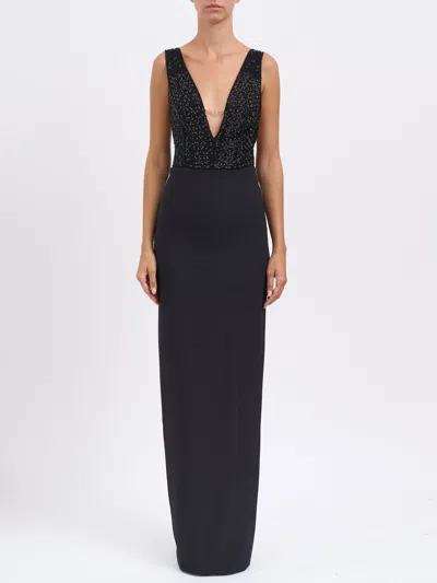 ELISABETTA FRANCHI ELISABETTA FRANCHI RED CARPET GEORGETTE DRESS