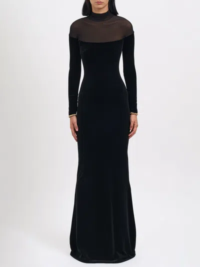 ELISABETTA FRANCHI ELISABETTA FRANCHI RED CARPET VELVET DRESS